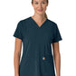 Women's Three-Pocket Flex Panel V-Neck Top - C13210 - Navy