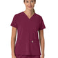 Women's Three-Pocket Flex Panel V-Neck Top - C13210 - Wine