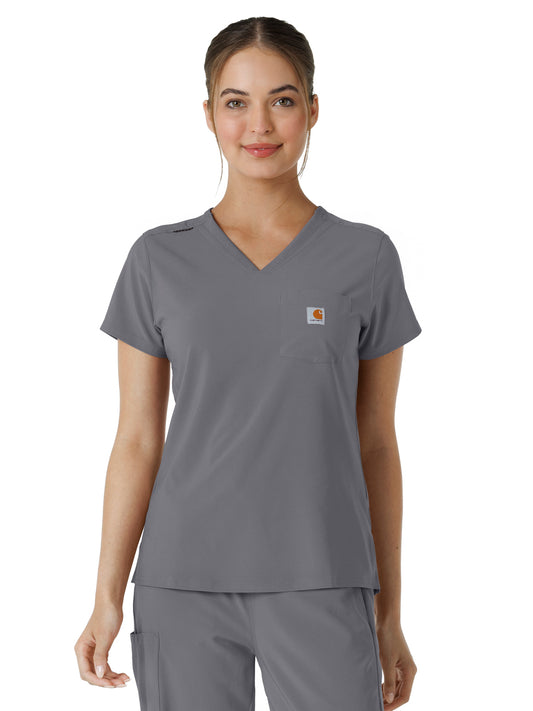 Women's One-Pocket Tuck-In Top - C13410 - Pewter