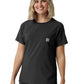 Women's One-Pocket Crew Neck Scrub Top - C13510 - Black