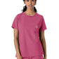 Women's One-Pocket Crew Neck Scrub Top - C13510 - Electric Fuschia