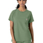 Women's One-Pocket Crew Neck Scrub Top - C13510 - Green Slate