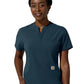 Women's Three-Pocket Banded Collar Scrub Top - C13810 - Navy