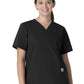 Unisex Seven-Pocket Modern Fit V-Neck Top - C15013 - Black