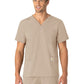 Unisex Seven-Pocket Modern Fit V-Neck Top - C15013 - Khaki