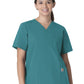 Unisex Seven-Pocket Modern Fit V-Neck Top - C15013 - Teal Blue