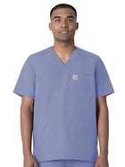 Men's Four-Pocket Modern Fit V-Neck Top - C16113 - Ceil Blue