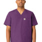 Men's Four-Pocket Modern Fit V-Neck Top - C16113 - Eggplant