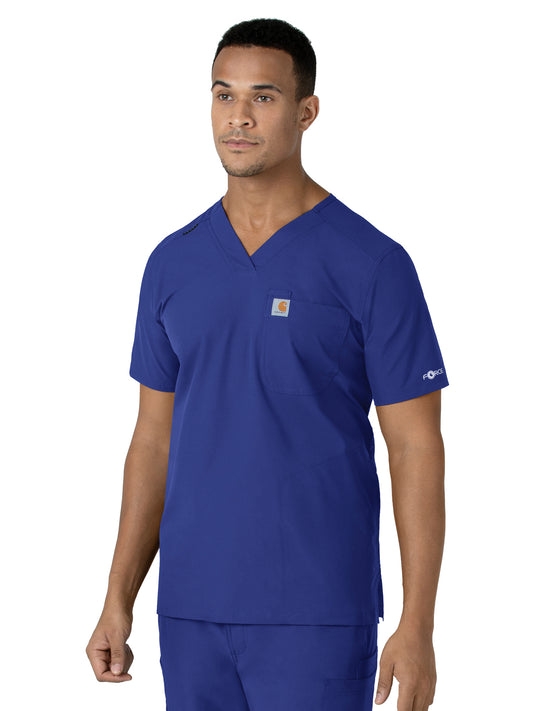 Men's Four-Pocket Modern Fit V-Neck Top - C16113 - Galaxy Blue