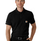 Men's Three-Pocket Lightweight Short Sleeve Polo Scrub Top - C16119 - Black