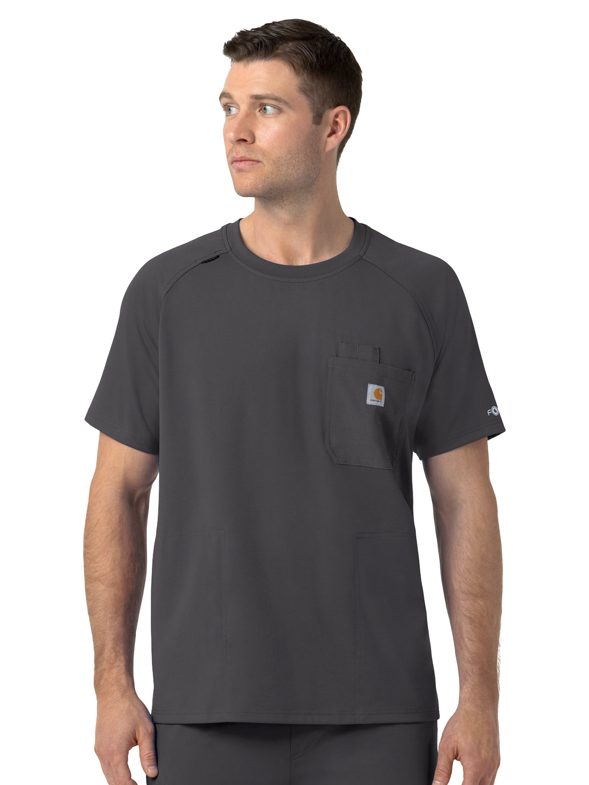 Men's Five-Pocket Crew Neck Scrub Top - C16190 - Pewter