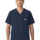 Men's Four-Pocket Ripstop V-Neck Scrub Top - C16239 - Navy