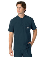Men's Three-Pocket Henley Top - C16310 - Navy