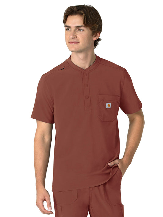 Men's Three-Pocket Henley Top - C16310 - Sable