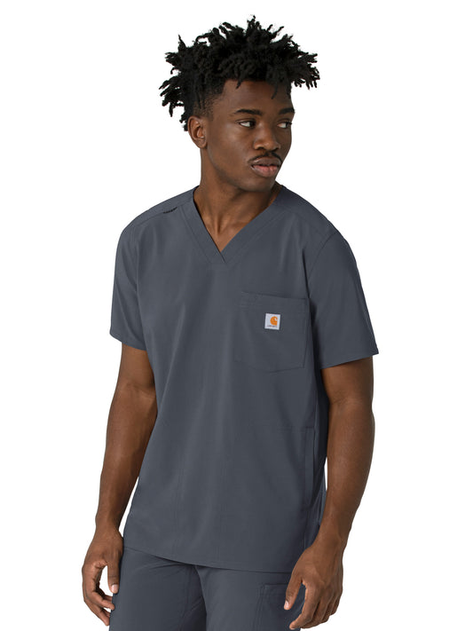 Men's Three-Pocket V-Neck Top - C16410 - Approaching Storm