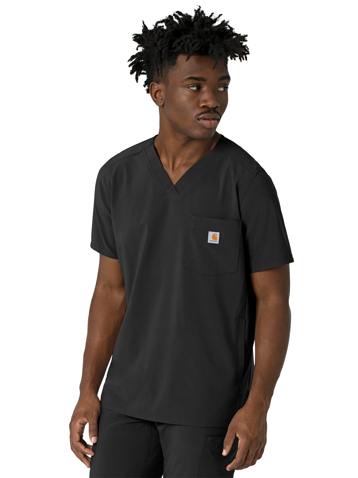 Men's Three-Pocket V-Neck Top - C16410 - Black