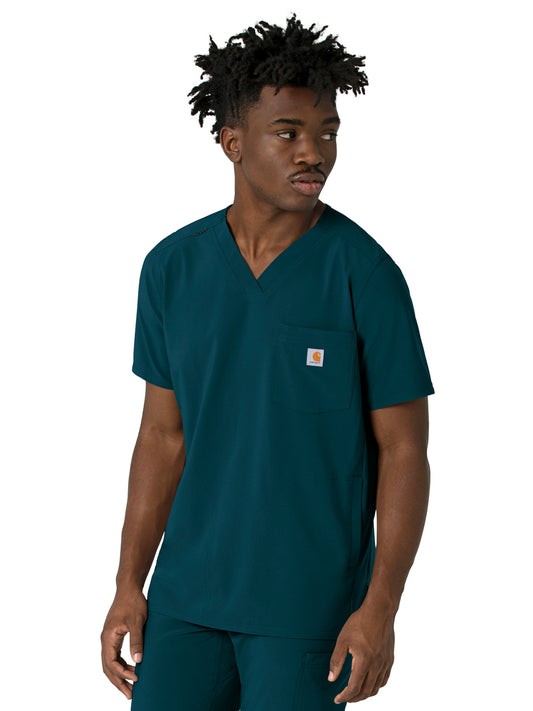 Men's Three-Pocket V-Neck Top - C16410 - Caribbean