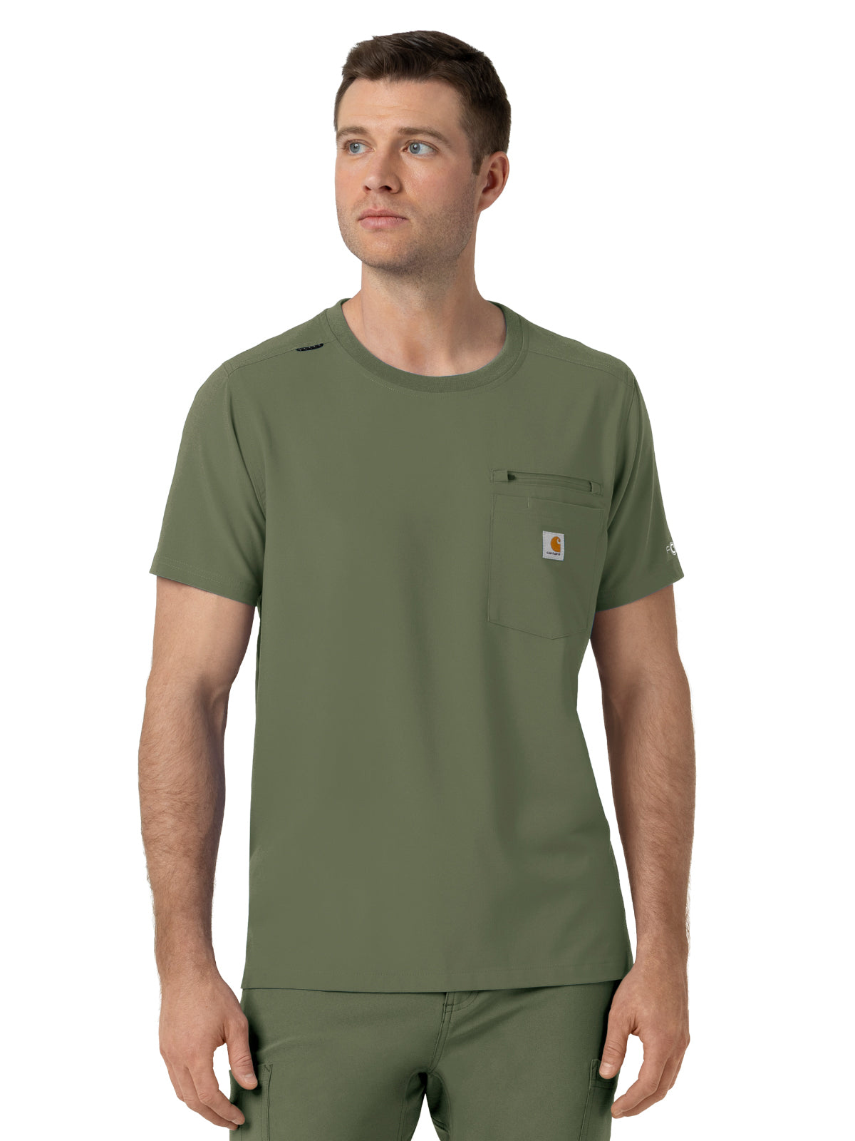 Men's Two-Pocket Crew Neck Scrub Top - C16510 - Olive