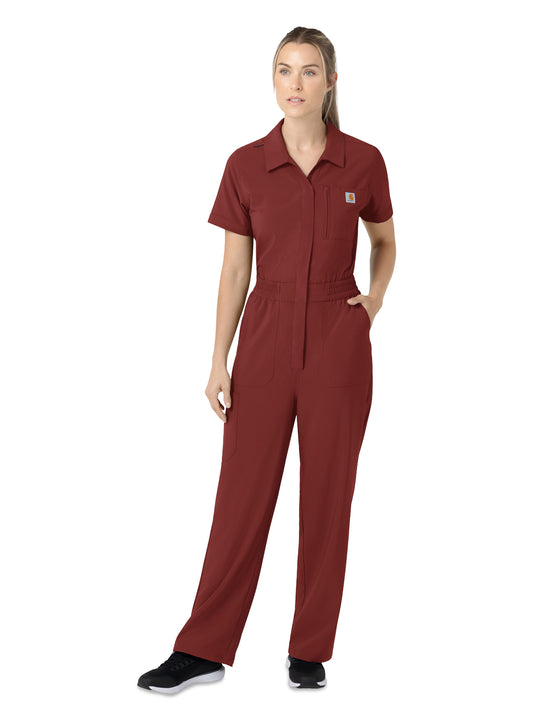Women's Nine-Pocket Short Sleeve Shirt Coverall - C21110 - Amber Terrain