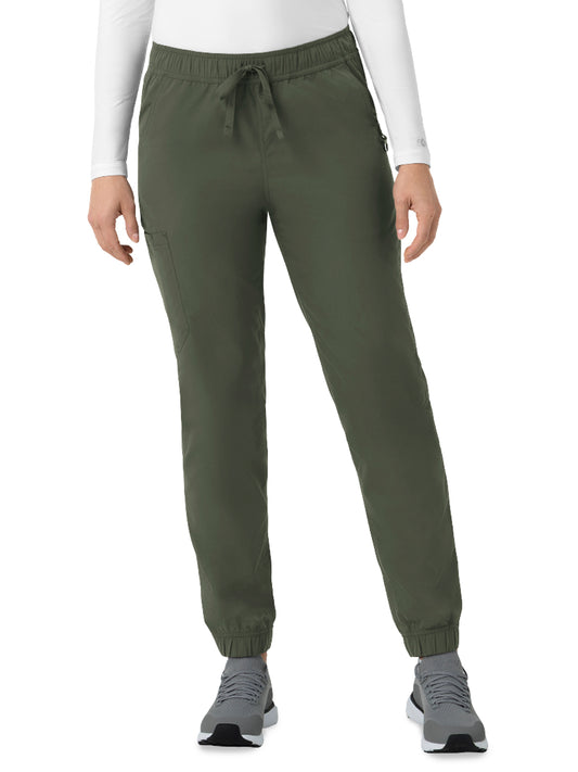 Women's Six-Pocket Ripstop Jogger Scrub Pant - C52139 - Olive