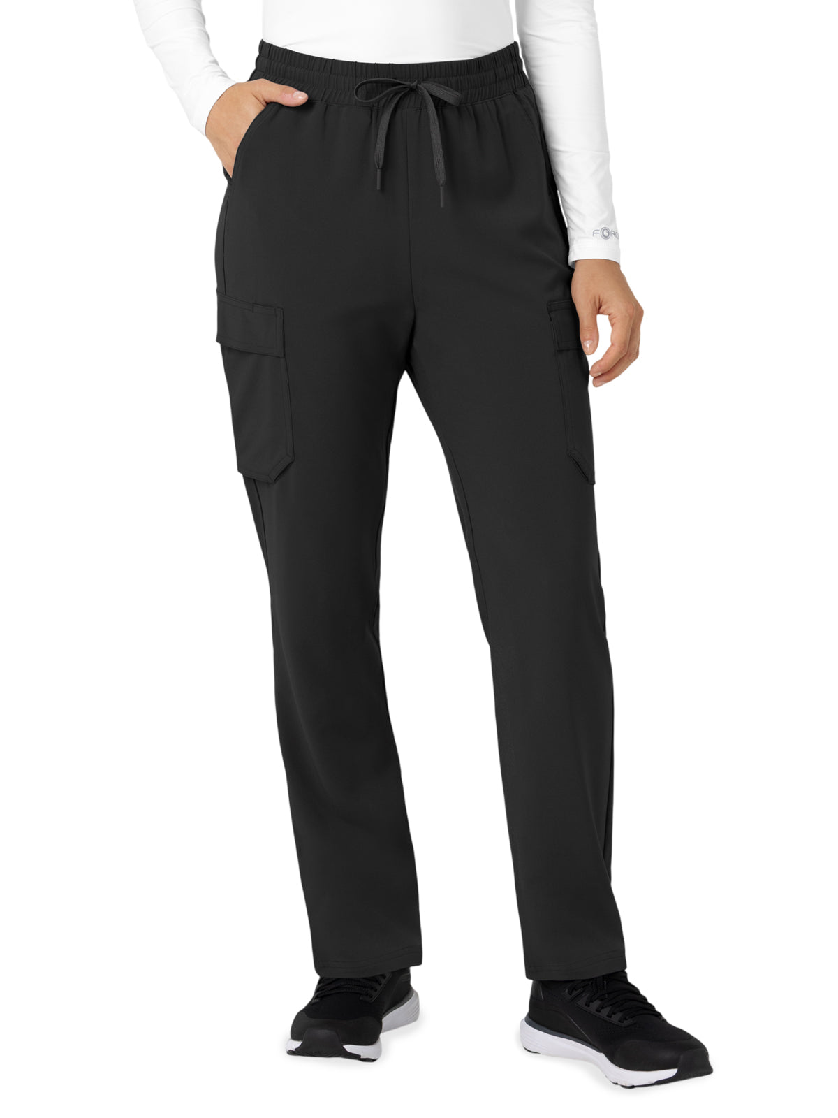 Women’s Six-Pocket Force Cross-Flex High Waisted Ankle Scrub Pant - C53410 - Black