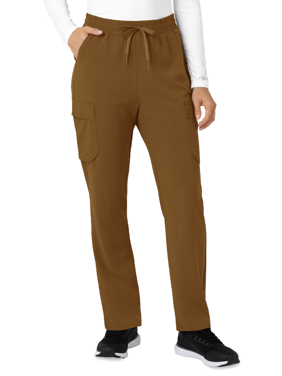 Women’s Six-Pocket Force Cross-Flex High Waisted Ankle Scrub Pant - C53410 - Carhartt Brown