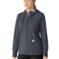 Women's Three-Pocket Full Zip Waffle Hoodie - C82008 - Approaching Storm