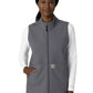 Women's Four-Pocket Bonded Fleece Vest - C83023 - Pewter