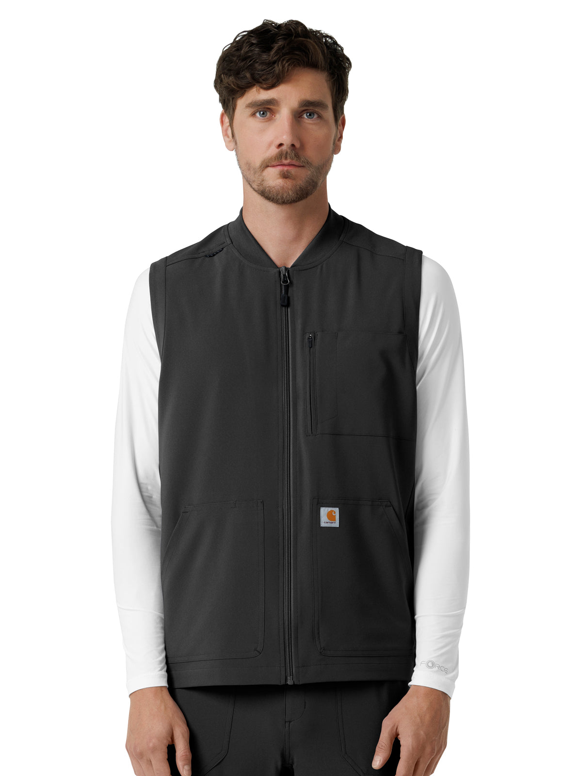 Men's Six-Pocket Lightweight Scrub Vest - C86510 - Black