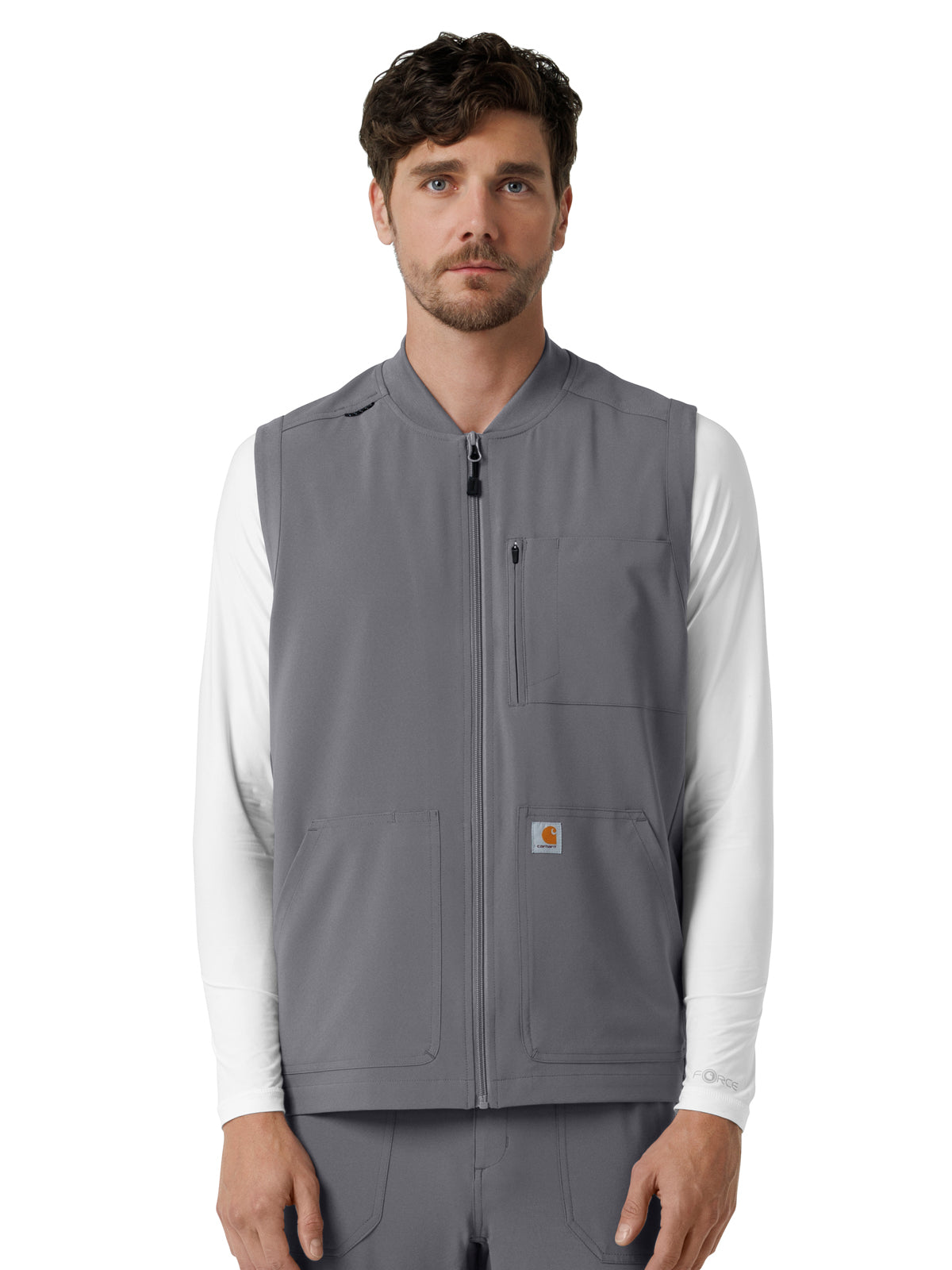 Men's Six-Pocket Lightweight Scrub Vest - C86510 - Pewter