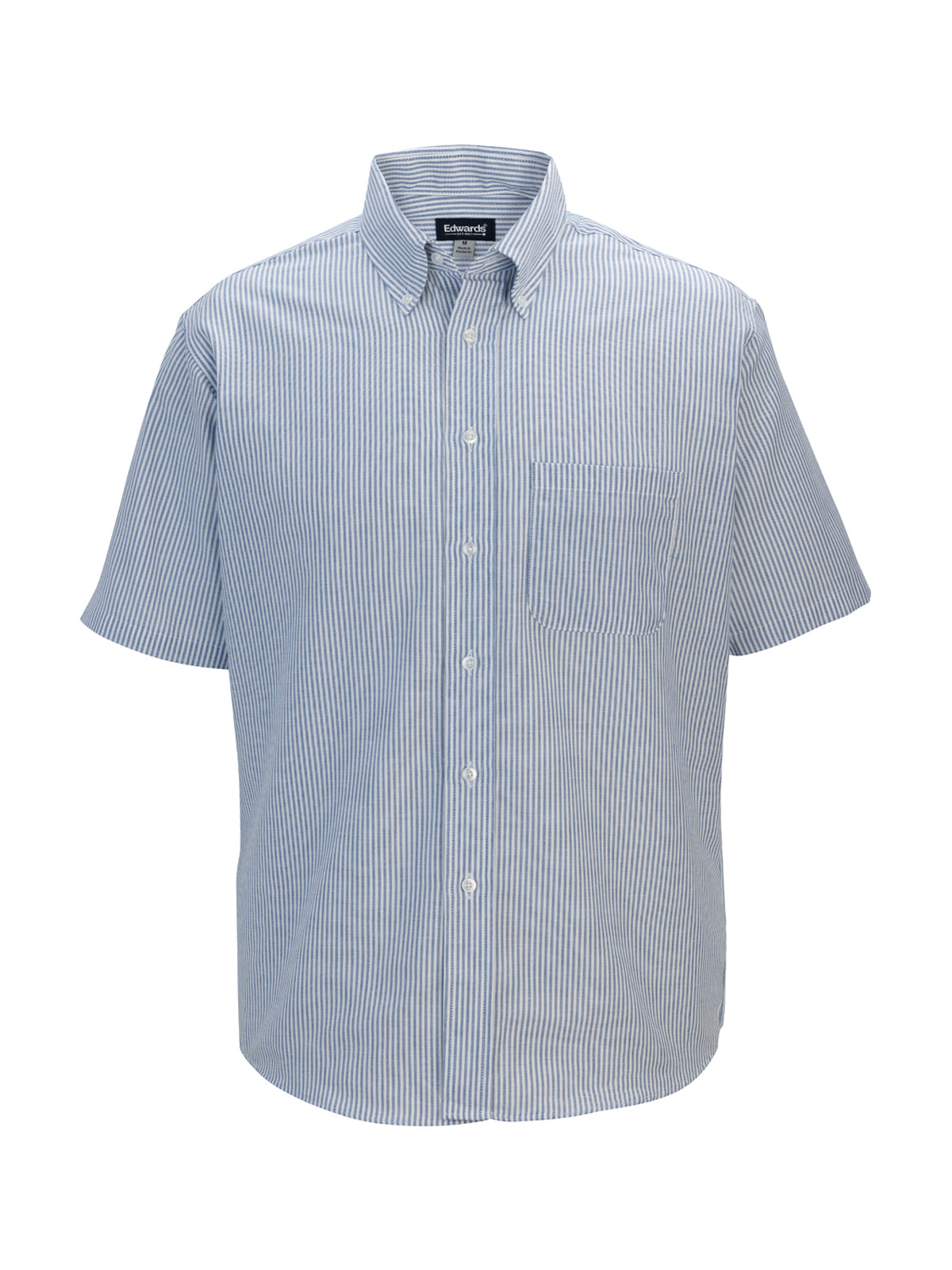Men's Easy Care Oxford Short Sleeve Shirt - 1027 - Blue Stripe