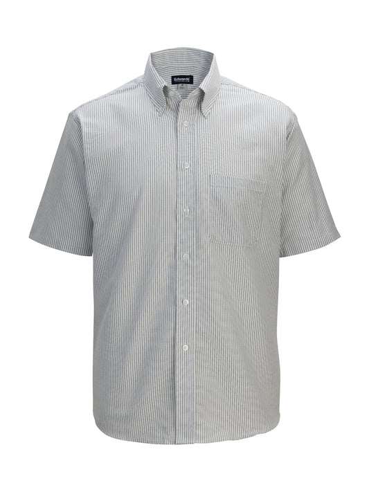 Men's Easy Care Oxford Short Sleeve Shirt - 1027 - Grey Stripe