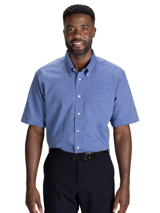 Men's Easy Care Oxford Short Sleeve Shirt - 1027 - French Blue