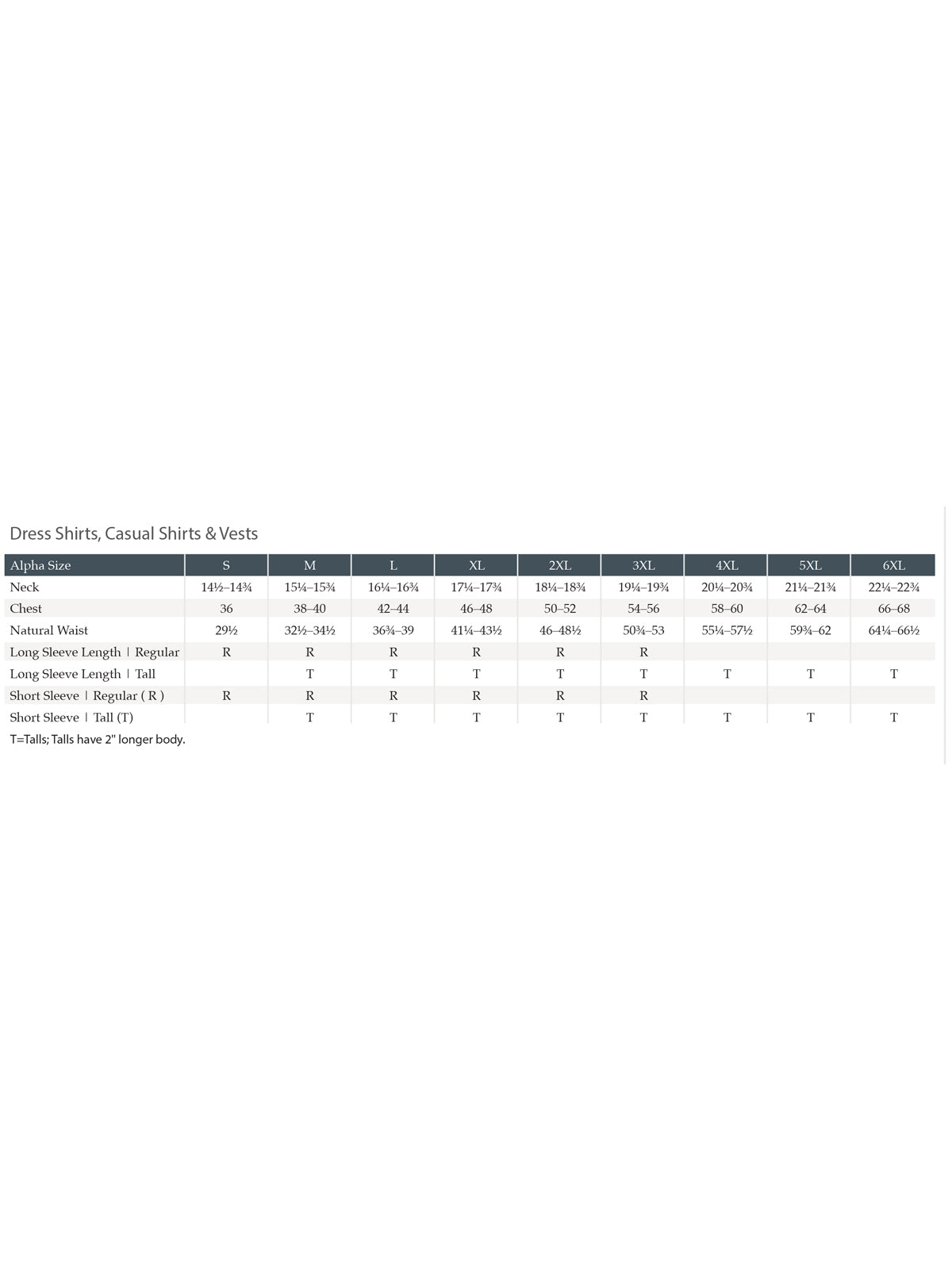 SIZECHART