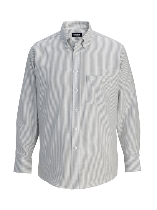 Men's Easy Care Oxford Long Sleeve Shirt - 1077 - Grey Stripe