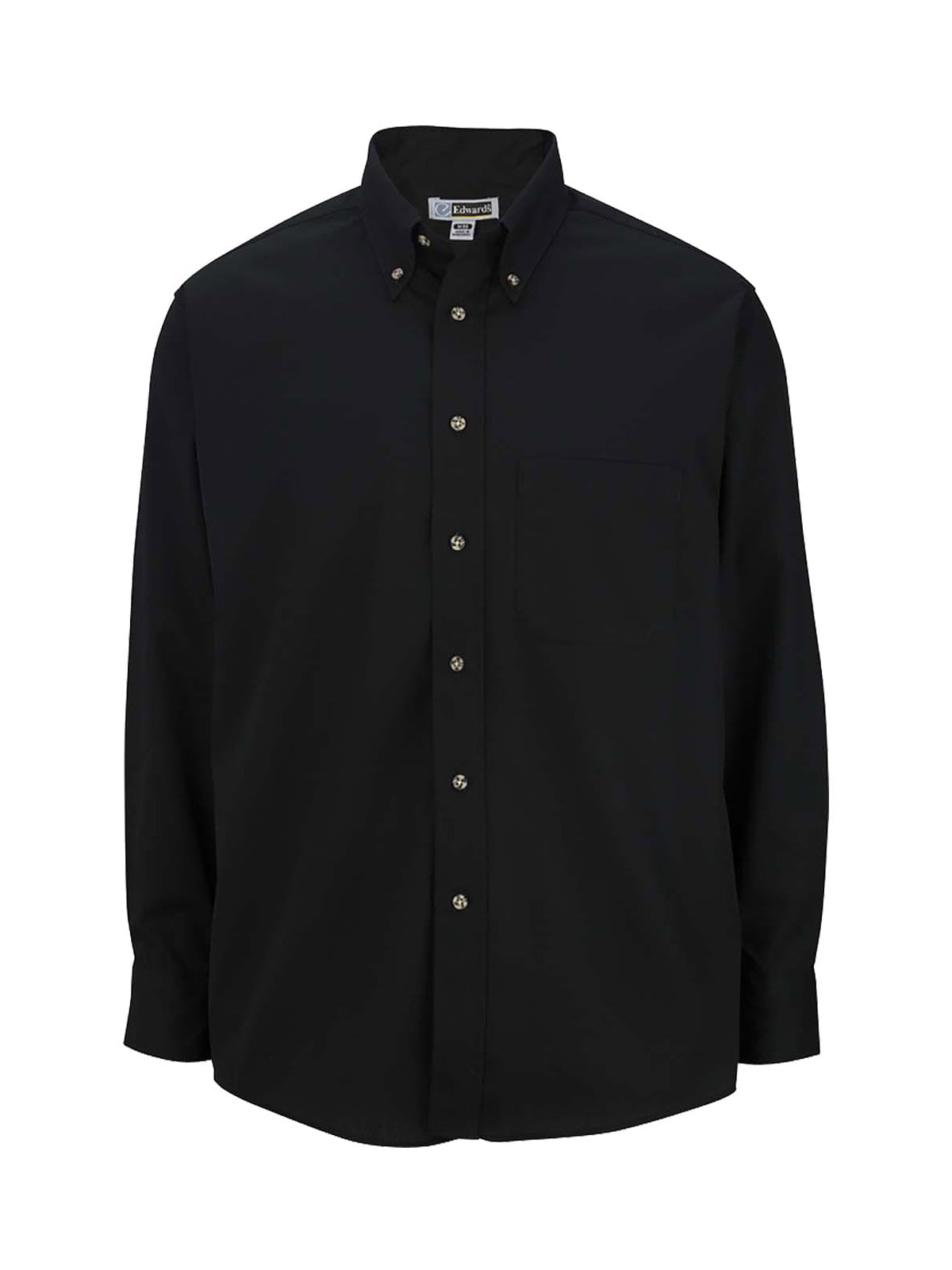 Men's 1-Pocket Long Sleeve Poplin Shirt - 1280 - Black