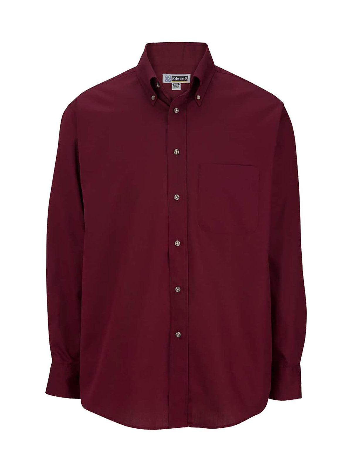 Men's 1-Pocket Long Sleeve Poplin Shirt - 1280 - Wine