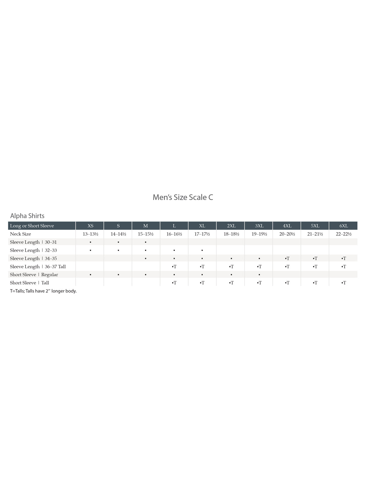 SIZECHART