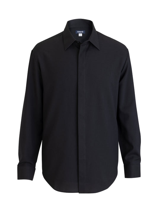 Men's Flexbatiste Café Long Sleeve Shirt - 1297 - Black
