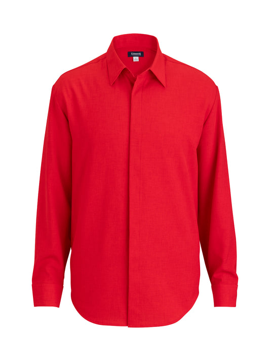 Men's Flexbatiste Café Long Sleeve Shirt - 1297 - Red