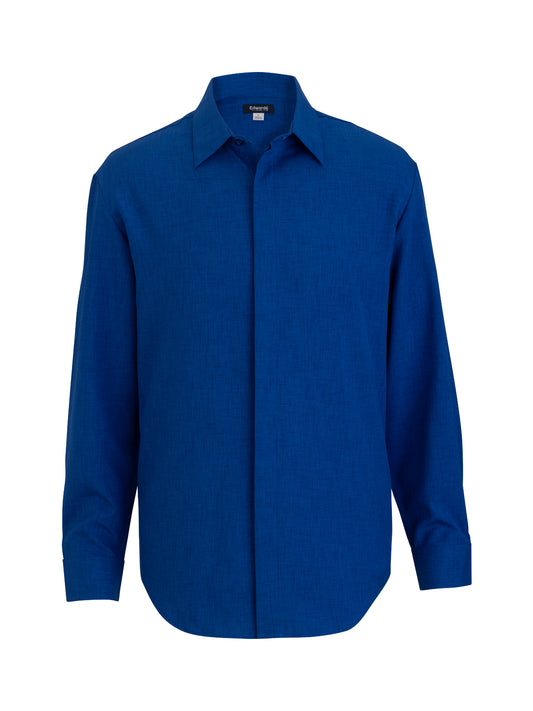 Men's Flexbatiste Café Long Sleeve Shirt - 1297 - Cobalt