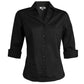 Women's 3/4 Sleeve V-Neck Shirt - 5045 - Black