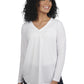 Women's Pocketless Soft Pleated Blouse - 5097 - White