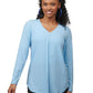 Women's Pocketless Soft Pleated Blouse - 5097 - Blue