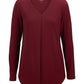 Women's Pocketless Soft Pleated Blouse - 5097 - Scarlet