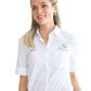 Women's Short Sleeve Stretch Poplin Shirt - 5231 - White