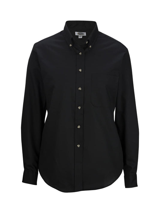 Women's One-Pocket Poplin-Long Sleeve - 5280 - Black