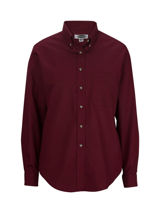 Women's One-Pocket Poplin-Long Sleeve - 5280 - Wine