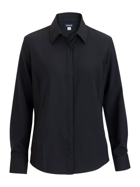 Women's Flexbatiste Café Long Sleeve Shirt - 5297 - Black