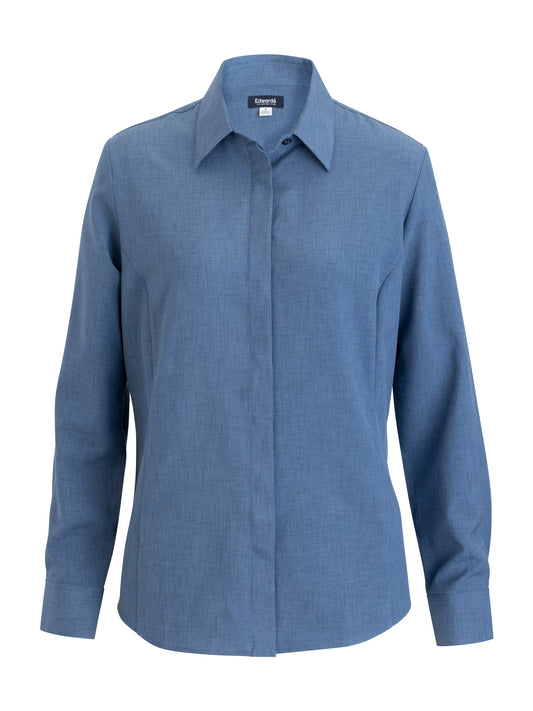 Women's Flexbatiste Café Long Sleeve Shirt - 5297 - Riviera Blue